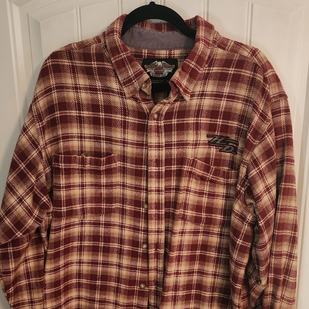 Harley Davidson Plaid Flannel Shirt